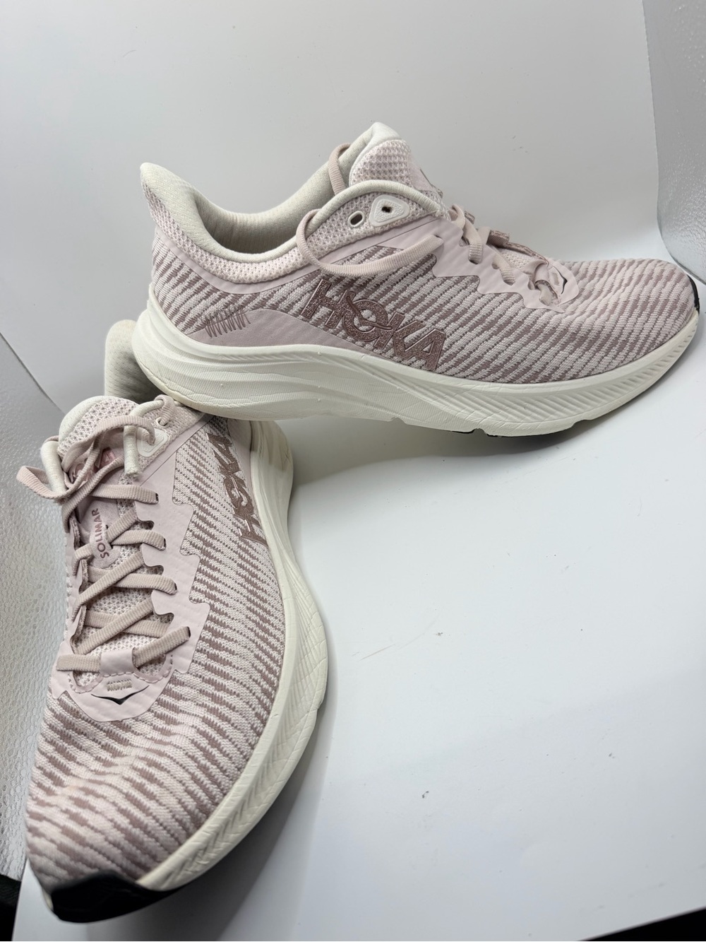 Hoka Women's Pale Pink Performance Running Shoes